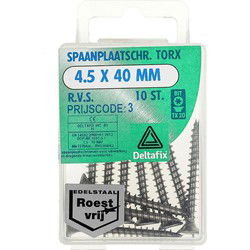 Sp.pl.schr.torx 4,5x40mm rvs 10st