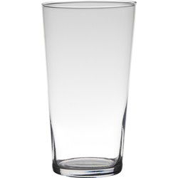 Bloemenvaas - conisch - glas - transparant - D14 x H25 cm - Vazen