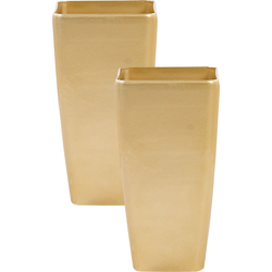 MODI - Bloempot set van 2 - Goud - 30 cm - Stenenmix