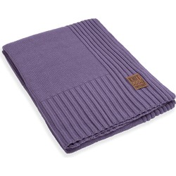 Knit Factory Uni Gebreid Plaid - Woondeken - Kleed - Violet - 160x130 cm