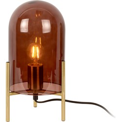 Leitmotiv - Tafellamp Glass Bell - Chocoladebruin