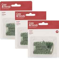 300x stuks kerstbalhaakjes/kerstboomhaakjes groen 4 cm - Kerstbalhaakjes