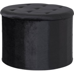 Turup Pouf - Turup pouf with storage in black velvet