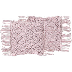 YANIKLAR  - Sierkussen set van 2 - Pastelroze - 40 x 40 cm - Katoen