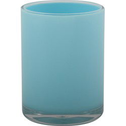 MSV Badkamer drinkbeker Aveiro - PS kunststof - lichtblauw - 7 x 9 cm - Tandenborstelhouders