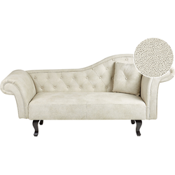 LATTES II - Chaise longue - Lichtbeige - Rechterzijde - Fluweel