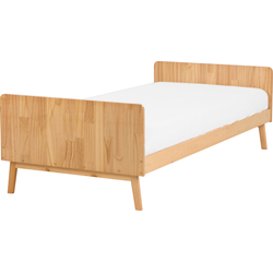 BONNAC - Eenpersoonsbed - Lichthout - 90 x 200 cm - Dennenhout