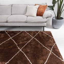 berber vloerkleed hoogpolig roest/cream - scandinavisch - nea Roest,Oranje - Polypropyleen - 240 x 340 - (XL)