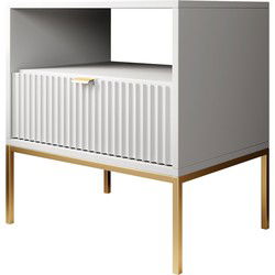 Meubella - Nachtkastje Navil 2 - Wit - 54 cm