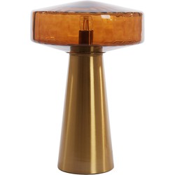 vtwonen Tafellamp Ø30x45 cm PLEAT glas bruin+goud