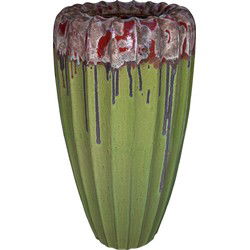 PTMD Linex Bloempot - H105 x Ø56 cm - Keramiek - Groen