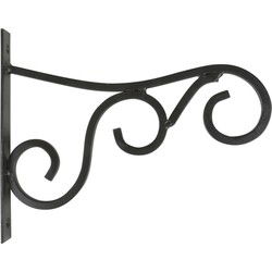 Muurhaken - voor hangpotten - metaal - zwart - 25 x 20 cm - Plantenbakhaken