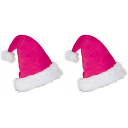 2x stuks roze kerstmutsen voor volwassenen - Kerstmutsen
