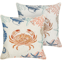 SARGASSUM - Sierkussen set van 2 - Beige - 45 x 45 cm - Linnen