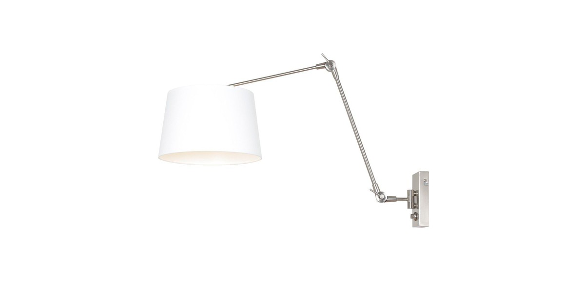 Steinhauer Prestige Chic wandlamp met wit effen kap 30 cm
