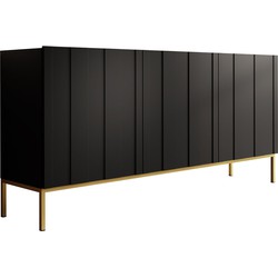 Meubella Dressoir Elysian - Mat zwart - 160 cm