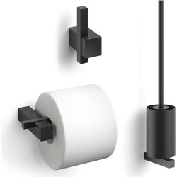 ZACK Carvo toilet accesoires set 3-in-1 rond Zwart
