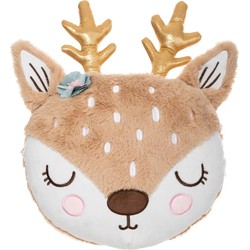 Dieren sierkussen kinderkamer - hertje - 31 cm - polyester - Sierkussens