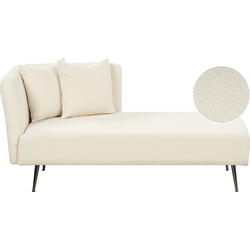 RIOM - Chaise longue - Gebroken wit - Linkszijdig - Bouclé