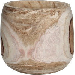 Mica Decorations Bloempot - hout - voor binnen en buiten - D27 cm - Plantenpotten