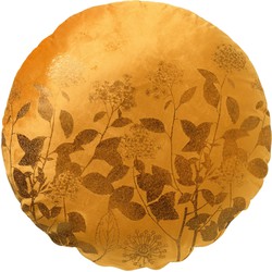 Dutch Decor ROSIE - Sierkussen rond Ø45 cm Golden Glow - velvet - geel - Dutch Decor