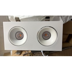 Witte richtbare dubbele inbouwspot 2 x 12 W LED 5 jaar garantie