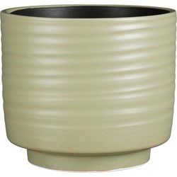 Mica Decorations Bloempot Sebas - 29x29x25 cm - Keramiek - Licht Groen