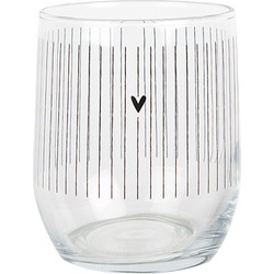 Clayre & Eef Waterglas 300 ml Transparant Glas Hart Drinkbeker