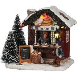 LuVille Kerstdorp Miniatuur Kaneelbroodjes - L12 x B9 x H11 cm