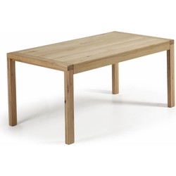 Kave Home - Briva uitschuifbare tafel in eikenfineer met natuurlijke afwerking 180 (230) x 90 cm