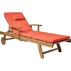 JAVA PREMIUM - Tuinligstoel - Lichtbruin/Rood - Acaciahout