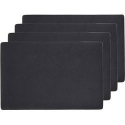 Zeller placemats - 10x - vegan leer - zwart - 45 x 30 cm - Placemats