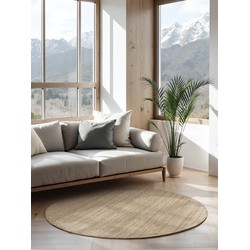Rond Handgeweven Jute vloerkleed - Bouclé Jaipur Naturel / Goud - Ø 160 cm rond