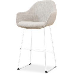 Nino-Mae barkruk beige gemêleerd - wit onderstel - 75 cm