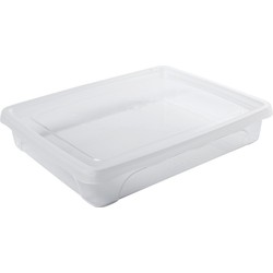 Voedsel plastic bewaarbakje laag 1,5 liter transparant 24 x 20 x 5 cm - Vershoudbakjes