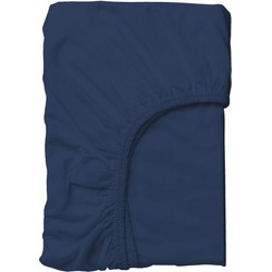 Nautica Jersey Katoenen Hoeslaken - 100x200 + 35 cm - Marine Blauw