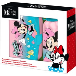Disney Minnie Mouse lunchbox set voor kinderen - 2-delig - roze - aluminium/kunststof - Lunchboxen