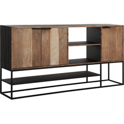 DTP Home Dresser Cosmo No.1 large, 3 doors, 2 open racks,100x205x40 cm, recycled teakwood