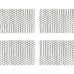Krumble Theedoek Driehoek patroon - Grijs/wit - Set van 4