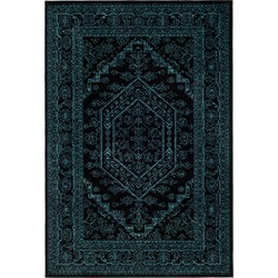 Safavieh Medallion Indoor Woven Area Rug, Adirondack Collection, ADR108, in Black & Teal, 183 X 274 cm