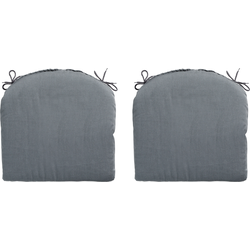 Madison - Zitkussen Rib Grey - 46x48 - Grijs - 2 Stuks