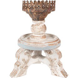 Clayre & Eef Kandelaar Bruin Beige Hout