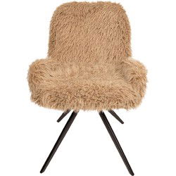PTMD Barkruk Leander - 58x53x83 cm - Textiel - Bruin