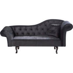 LATTES II - Chaise longue - Zwart - Rechterzijde - Fluweel