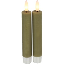 Countryfield LED dinerkaarsen - 2x - beige - 15 cm - afstandsbediening - LED kaarsen