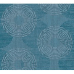 A.S. Création behang stip blauw - 53 cm x 10,05 m - AS-378325