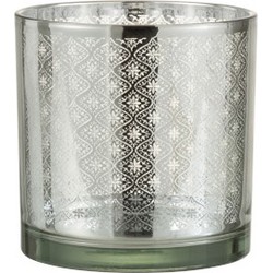  J-Line Theelichthouder Glas Oosters Zilver - Medium