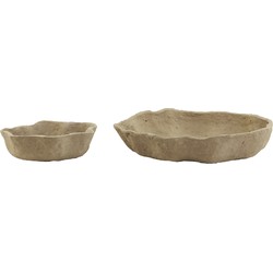 D - Light & Living - Schaal BABUR - Ø50x9cm - Grijs - Set van 2