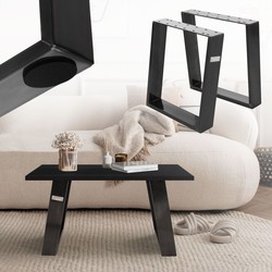 Set van 2 tafellopers Banklopers 80GRAD helling 40x43 cm Industrieel 8x2 cm staal ML-Design