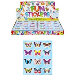 120 Stuks - Fun Stickers - Vlinders Stickervellen - Sticker Vlinder - Uitdeelcadeautjes - Uitdeel - Traktatie kinderen - Meisjes